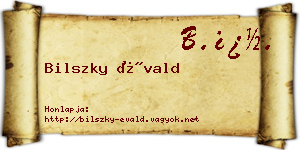 Bilszky Évald névjegykártya